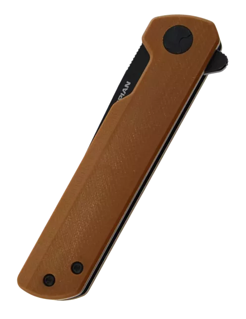HOPIAN CLAVE Brown Folding Knife | D2 Black Stonewash Blade