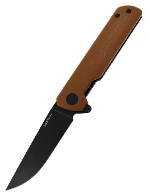 Couteau pliant HOPIAN CLAVE Brun | Lame D2 Black Stonewash