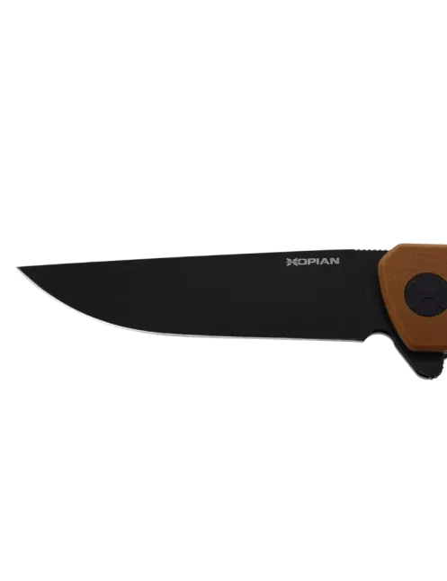 Couteau pliant HOPIAN CLAVE Brun | Lame D2 Black Stonewash