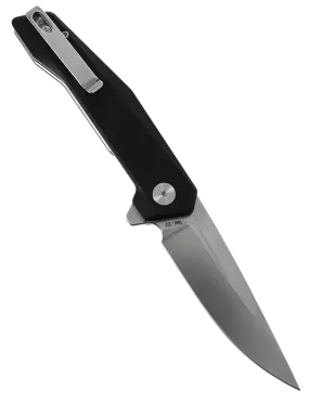 Couteau pliant HOPIAN VEX Black | D2 Stonewash G10