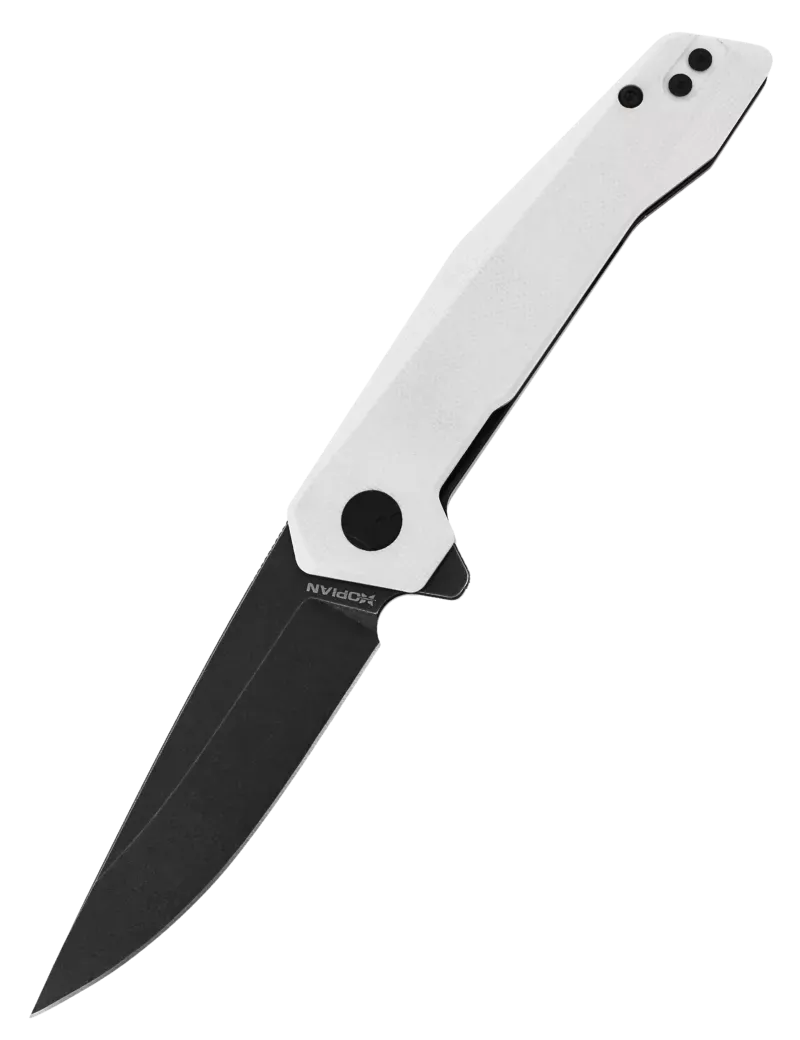 Couteau pliant HOPIAN VEX White | D2 Black Stonewash G10