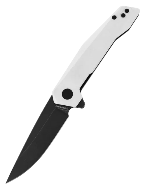 Couteau pliant HOPIAN VEX White | D2 Black Stonewash G10