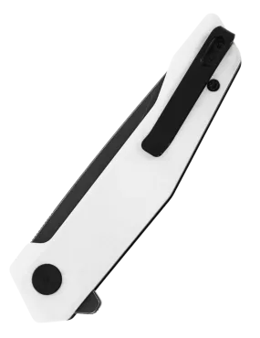 HOPIAN VEX White Folding Knife | D2 Black Stonewash G10