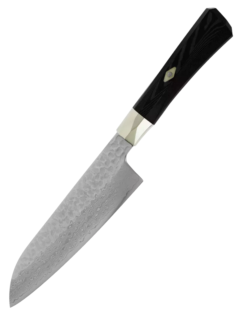 MCUSTA ZANMAI Santoku 180 mm VG-10 Damassé Martelé Micarta