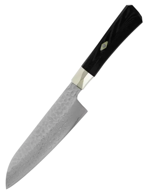 MCUSTA ZANMAI Santoku 180 mm VG-10 Damassé Martelé Micarta