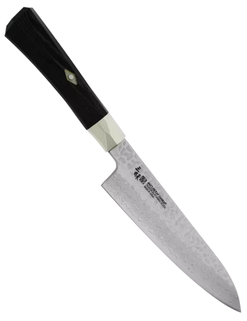 MCUSTA ZANMAI Gyuto 180 mm VG-10 Damassé Martelé Micarta