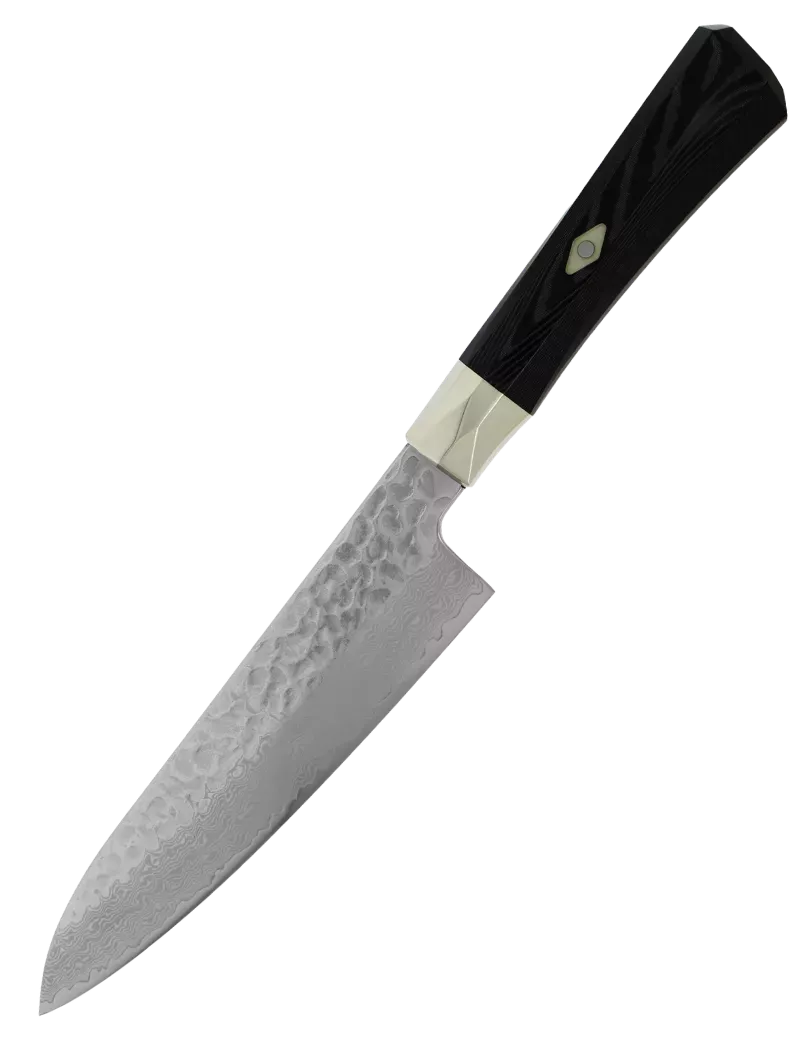 MCUSTA ZANMAI Gyuto 180 mm VG-10 Damassé Martelé Micarta