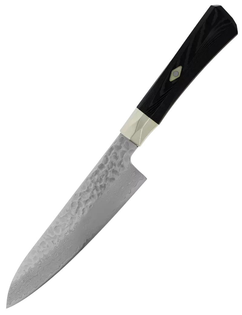 MCUSTA ZANMAI Gyuto 210 mm VG-10 Damassé Martelé Micarta