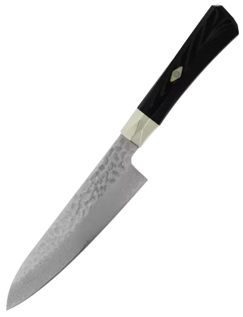 MCUSTA ZANMAI Gyuto 210 mm VG-10 Damassé Martelé Micarta