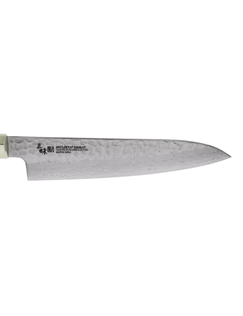 MCUSTA ZANMAI Gyuto 210 mm VG-10 Damassé Martelé Micarta