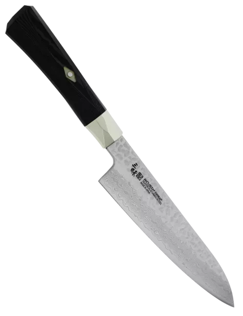 MCUSTA ZANMAI Gyuto 210 mm VG-10 Damassé Martelé Micarta