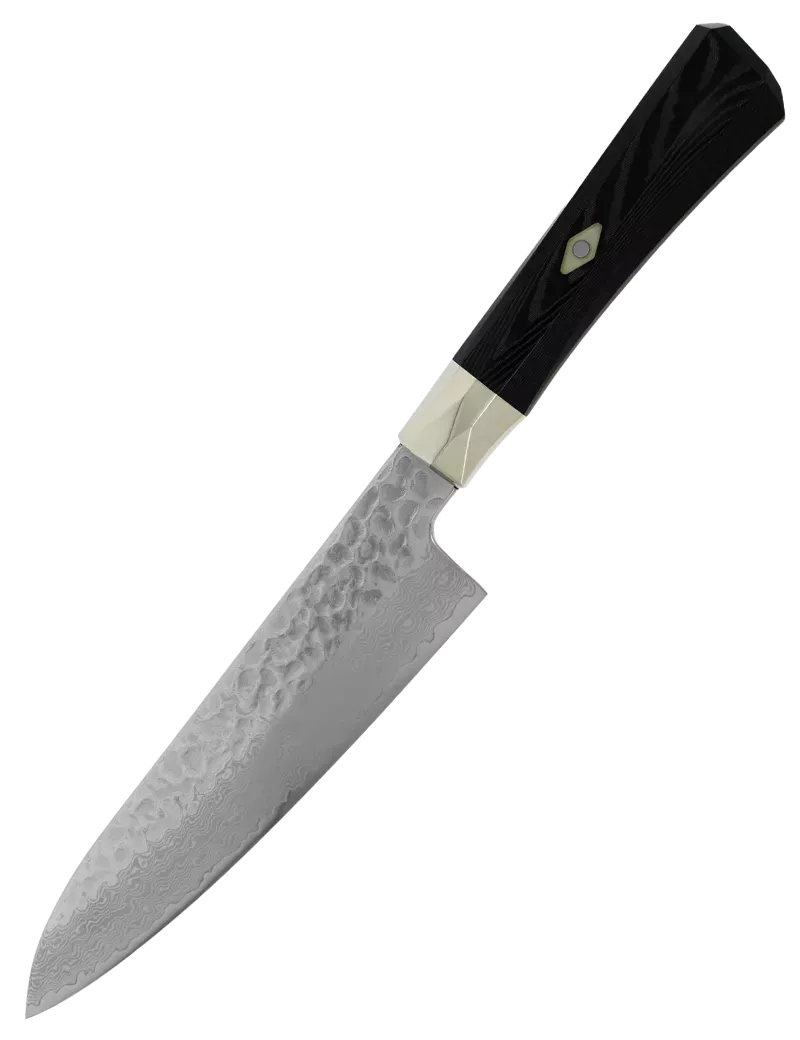 MCUSTA ZANMAI Gyuto 240 mm VG-10 Damassé Martelé Micarta