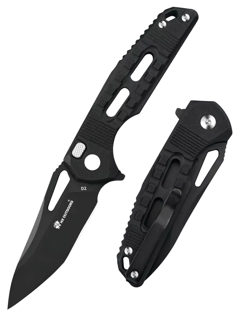 HXOUTDOOR ZD-104B-S ROCK ONYX Couteau pliant D2 Button Lock
