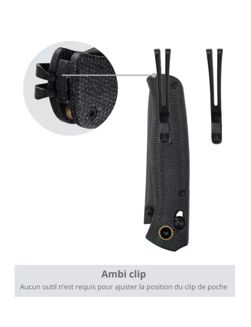 SRM Medal 255L-MB3 Couteau pliant EDC 140Cr Micarta
