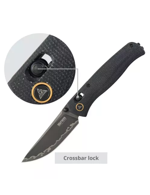 SRM Medal 255L-MB3 Couteau pliant EDC 140Cr Micarta
