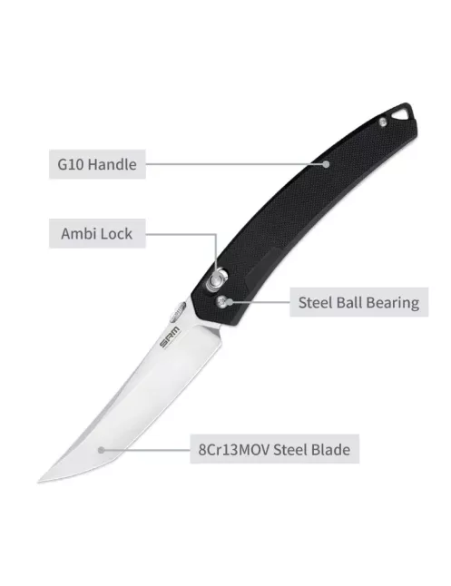 SRM 9211-GB2 Couteau pliant EDC 8Cr13MoV G10