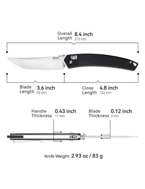 SRM 9211-GB2 Couteau pliant EDC 8Cr13MoV G10