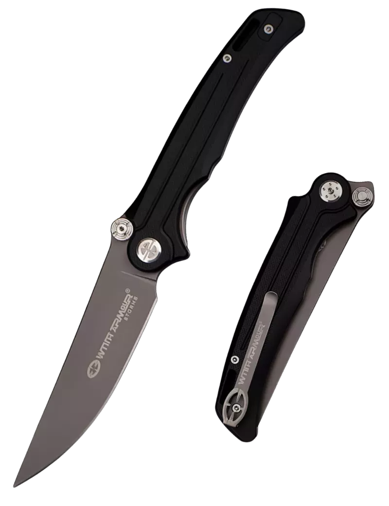 WITHARMOUR Gundog-BK WA-101BK – Couteau pliant D2