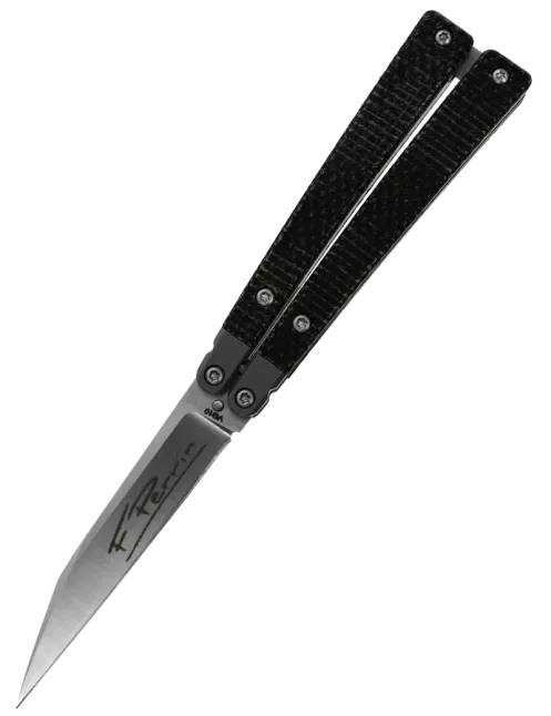 FRED PERRIN FPBBK Black – Couteau papillon VG10 First Run