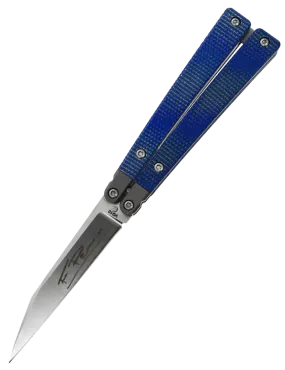 FRED PERRIN FPBBL Blue – Couteau papillon VG10 First Run