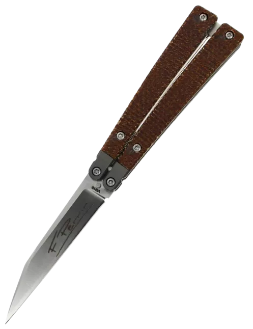 FRED PERRIN FPBGY Brown – Couteau papillon VG10 First Run