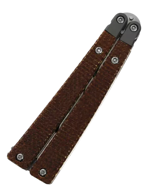 FRED PERRIN FPBGY Brown – Couteau papillon VG10 First Run