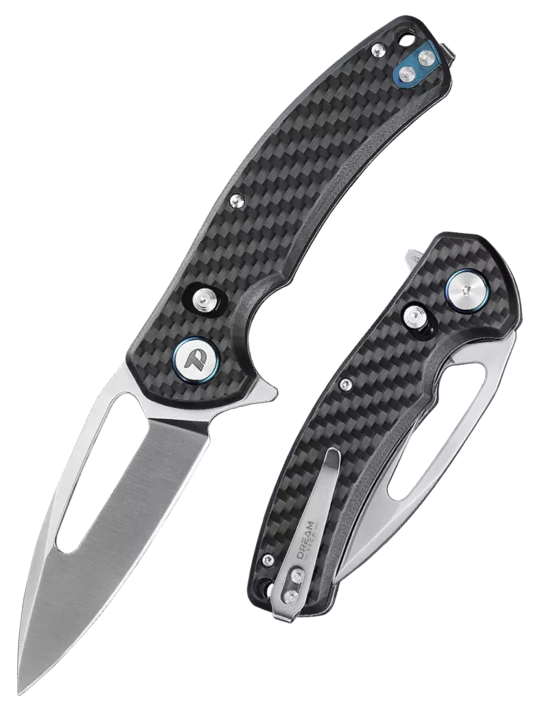 DREAMTECH D3444CF – Couteau EDC D2 Fibre de Carbone