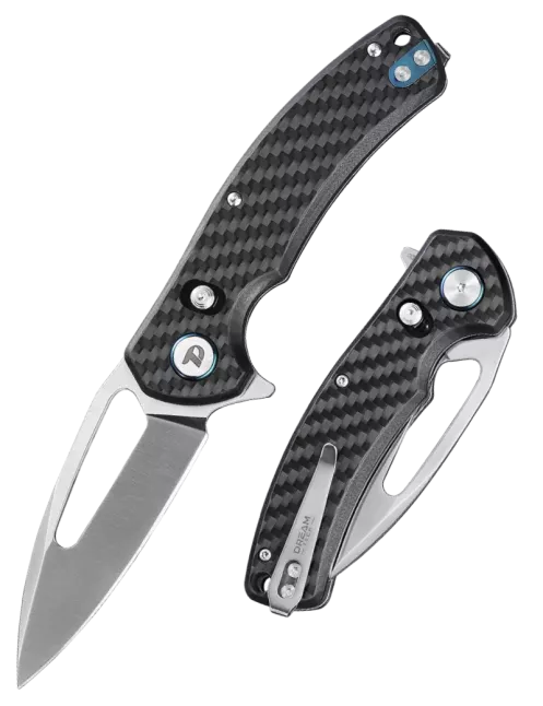 DREAMTECH D3444CF – Couteau EDC D2 Fibre de Carbone