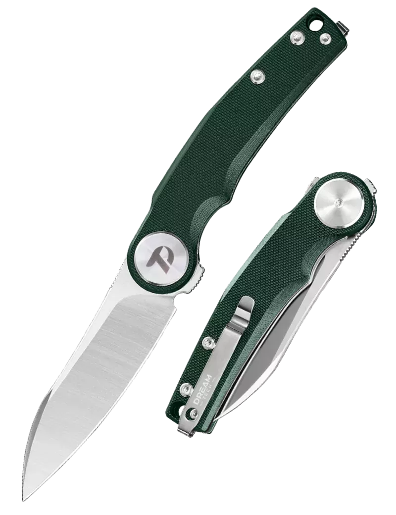 DREAMTECH D3618GGR – D2 EDC Knife Green G10