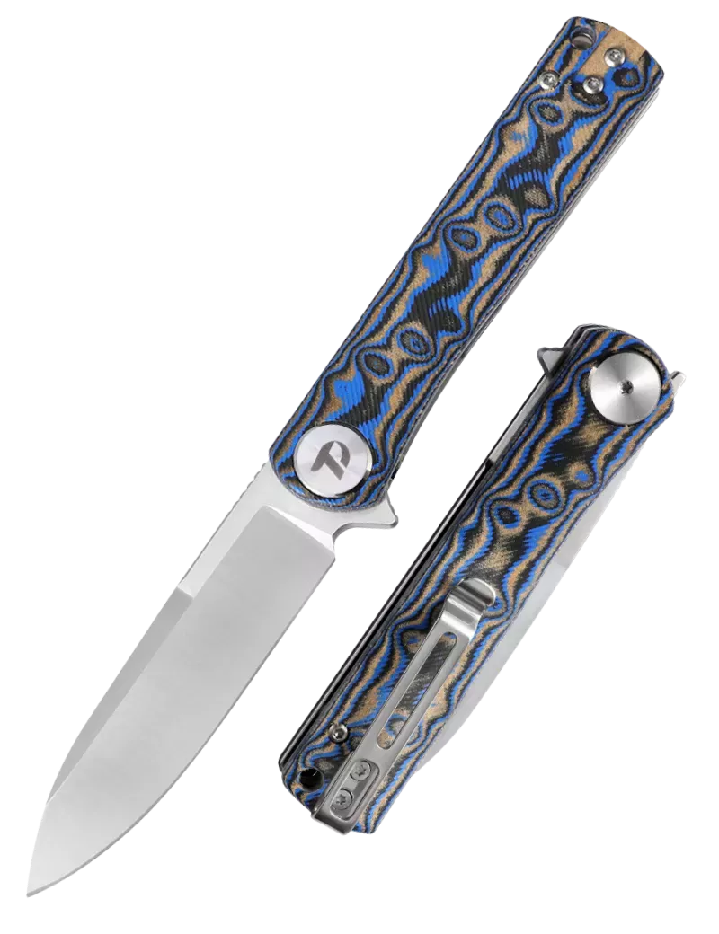 DREAMTECH D3896MBL – Couteau EDC D2 Micarta Bleu