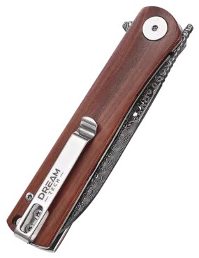 DREAMTECH D3896WD – Couteau EDC Damas Bois