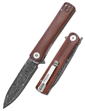 DREAMTECH D3896WD – Couteau EDC Damas Bois