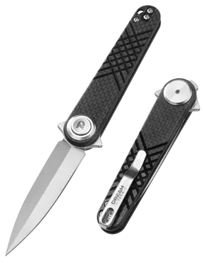 DREAMTECH D4052CF – Couteau EDC 14C28N Fibre Carbone