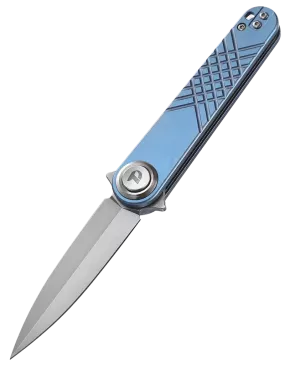 DREAMTECH D4052TBL – Couteau EDC 14C28N Titane Bleu