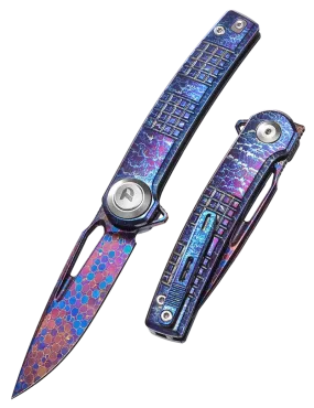 DREAMTECH D4129TF – Couteau EDC Damas Mosaïque Titane
