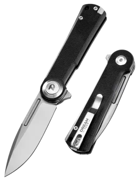 DREAMTECH D4134GB – D2 EDC Knife Black G10