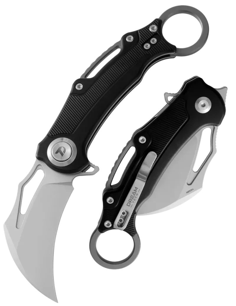 DREAMTECH D4221AB – Couteau EDC 14C28N Hawkbill Noir