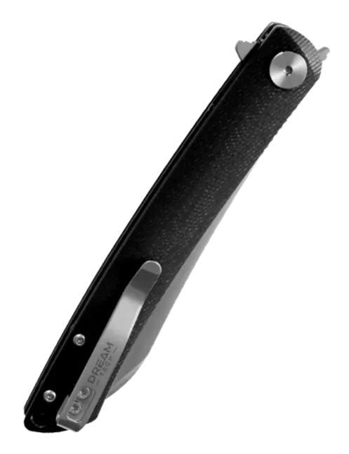 DREAMTECH D4224SB – Couteau EDC D2 Sheepfoot G10 Noir