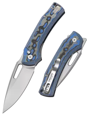 DREAMTECH D4542MBL – Couteau EDC D2 Micarta Multicolore
