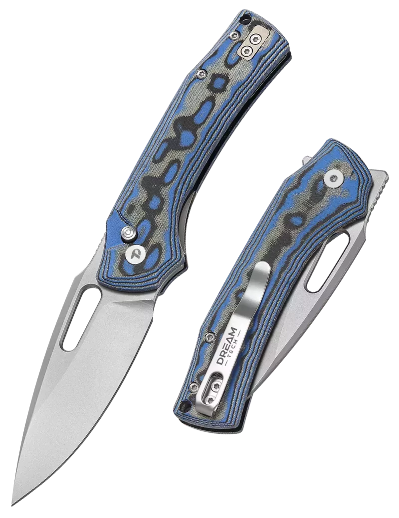 DREAMTECH D4542MBL – Couteau EDC D2 Micarta Multicolore