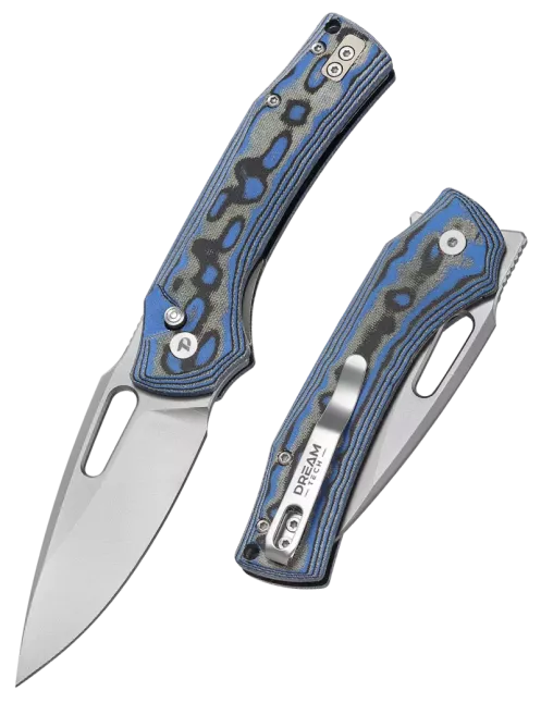 DREAMTECH D4542MBL – Couteau EDC D2 Micarta Multicolore