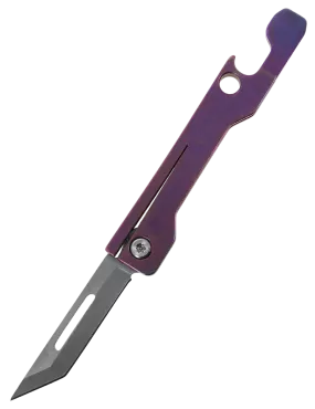 DREAMTECH D4023TP – Mini Couteau EDC Tanto Violet Bleu
