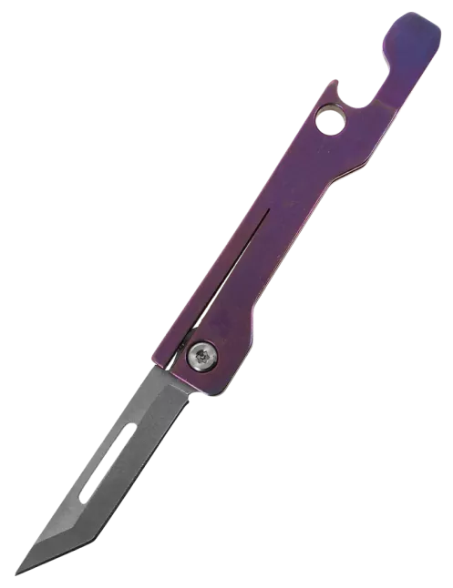 DREAMTECH D4023TP – Mini Couteau EDC Tanto Violet Bleu