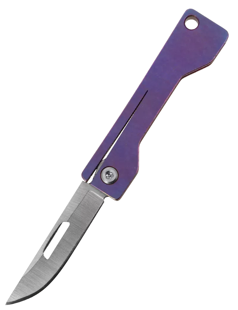 DREAMTECH D4024TP – Mini Drop Point EDC Knife Purple Blue