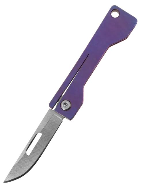 DREAMTECH D4024TP – Mini Drop Point EDC Knife Purple Blue