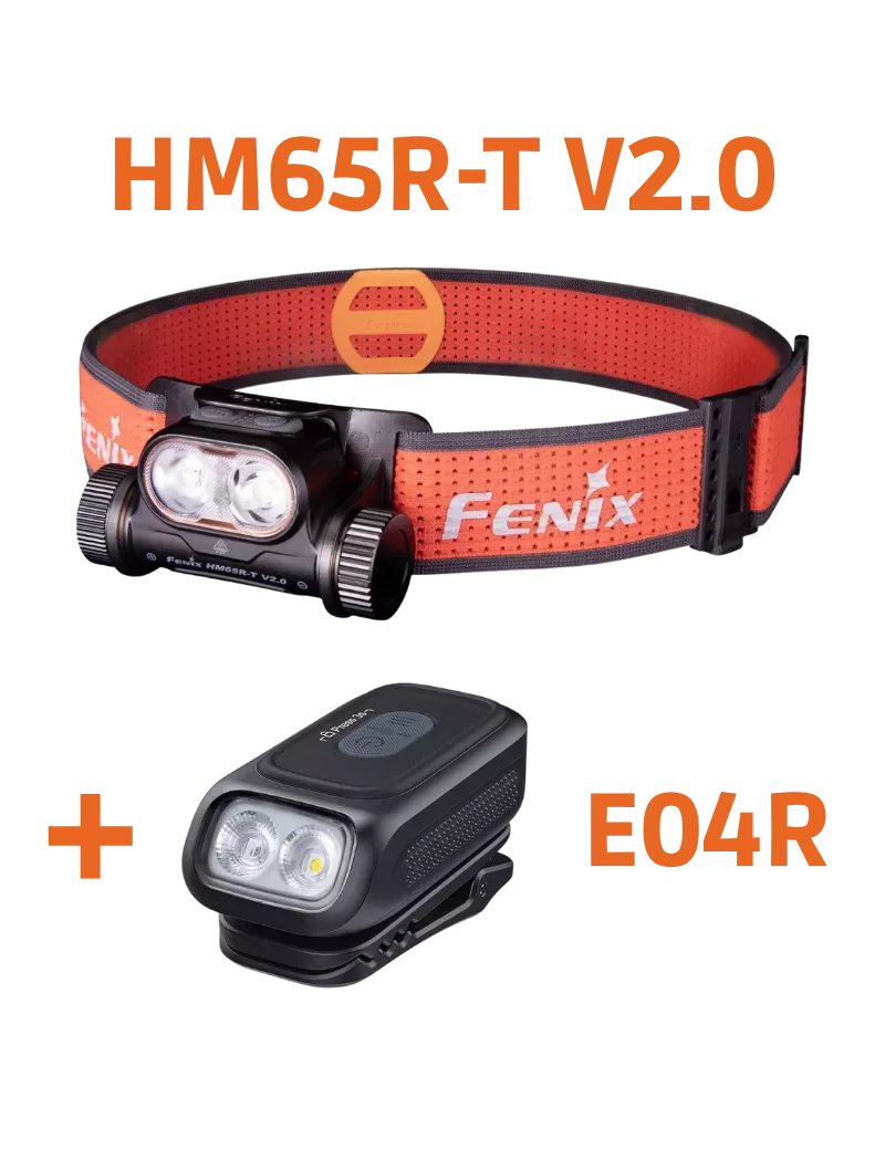 FENIX HM65R-T V2 + E04R Kit – 1600 Lumen Headlamp