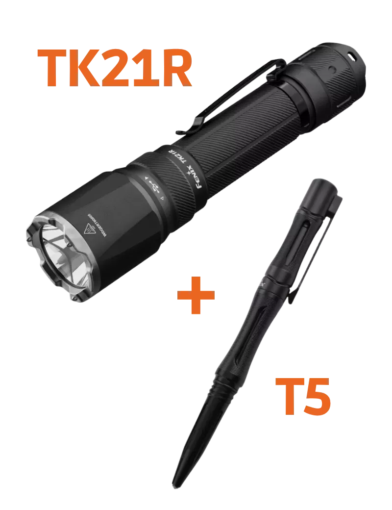 FENIX TK21R + T5 Kit – 3600 Lumen Tactical Flashlight