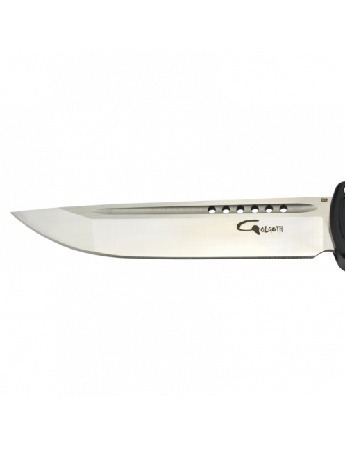 GOLGOTH G1 OTF Automatic Knife - D2 Blade and Black Aluminum Handle