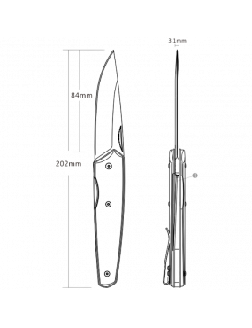 Ruike P848-B Noir Couteau de poche lame acier 14C28N manche G10