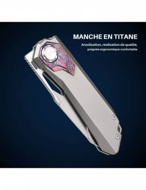 REMETTE - RT-Peregrine Falcon Titanium M390 Knife Folding Pocket Knives RTT1-GX with Safety Lock